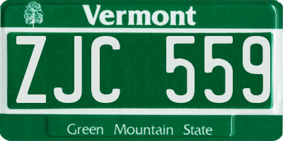 VT license plate ZJC559