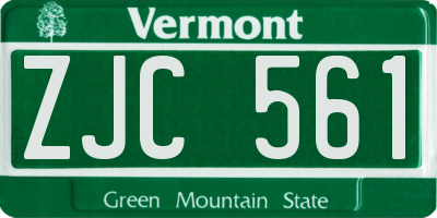 VT license plate ZJC561