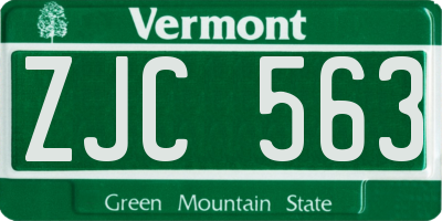 VT license plate ZJC563