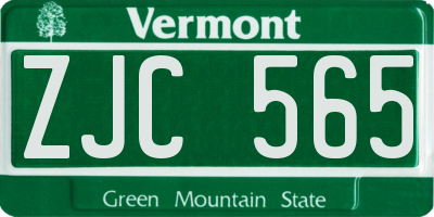 VT license plate ZJC565