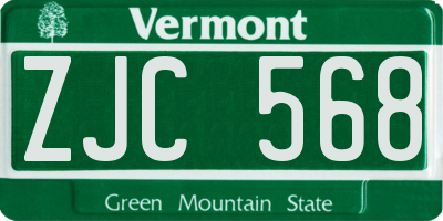 VT license plate ZJC568