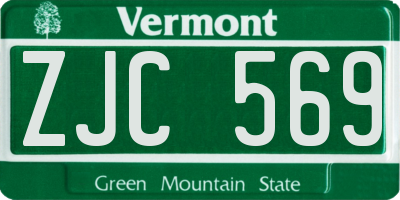 VT license plate ZJC569