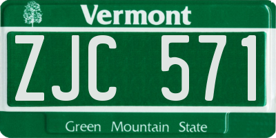 VT license plate ZJC571