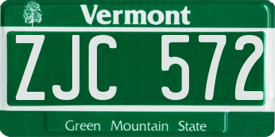 VT license plate ZJC572