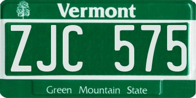 VT license plate ZJC575