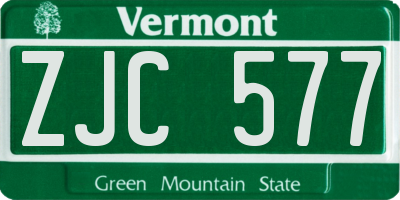 VT license plate ZJC577