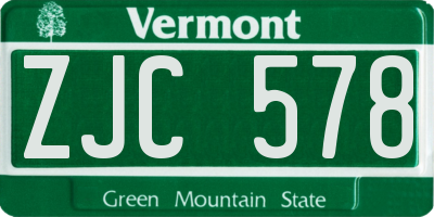 VT license plate ZJC578
