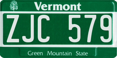 VT license plate ZJC579