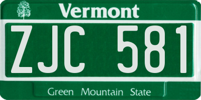 VT license plate ZJC581