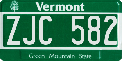 VT license plate ZJC582