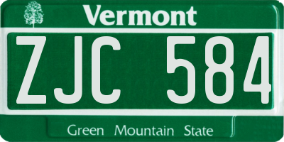 VT license plate ZJC584
