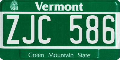 VT license plate ZJC586