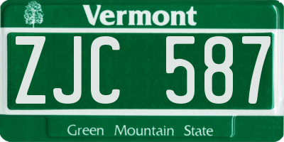 VT license plate ZJC587