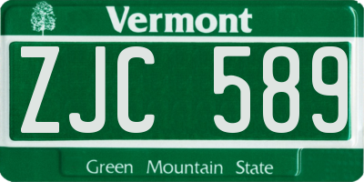 VT license plate ZJC589