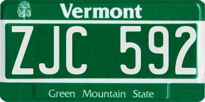 VT license plate ZJC592