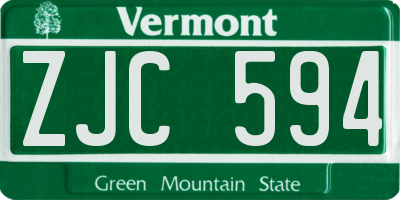 VT license plate ZJC594