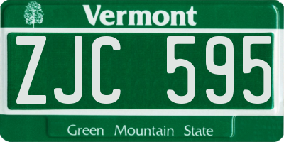 VT license plate ZJC595
