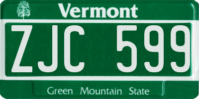 VT license plate ZJC599