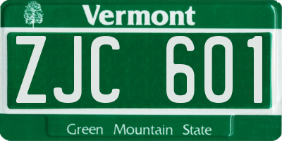 VT license plate ZJC601