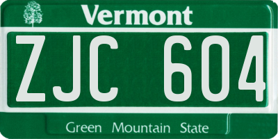 VT license plate ZJC604