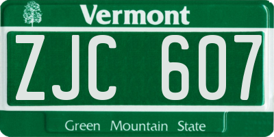 VT license plate ZJC607