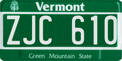 VT license plate ZJC610