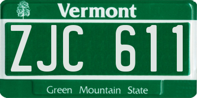VT license plate ZJC611