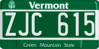 VT license plate ZJC615