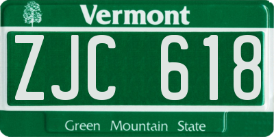 VT license plate ZJC618