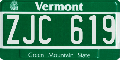 VT license plate ZJC619
