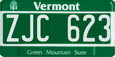 VT license plate ZJC623