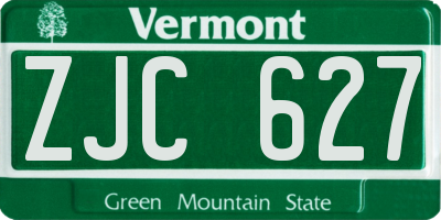 VT license plate ZJC627