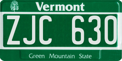 VT license plate ZJC630