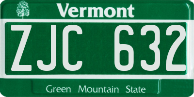 VT license plate ZJC632
