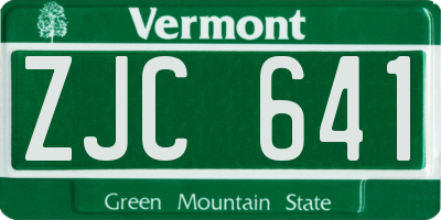 VT license plate ZJC641