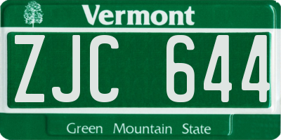 VT license plate ZJC644