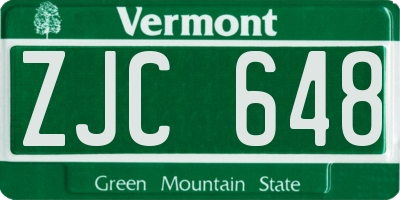 VT license plate ZJC648