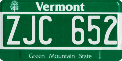 VT license plate ZJC652