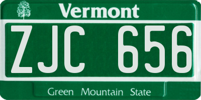 VT license plate ZJC656