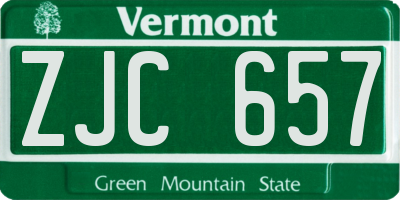 VT license plate ZJC657