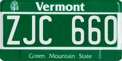 VT license plate ZJC660