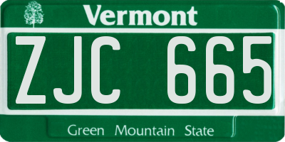 VT license plate ZJC665