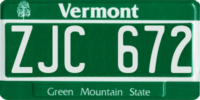 VT license plate ZJC672