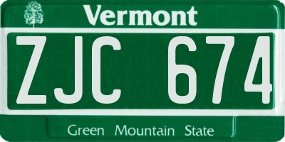 VT license plate ZJC674