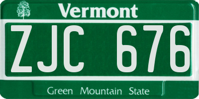 VT license plate ZJC676