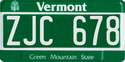 VT license plate ZJC678