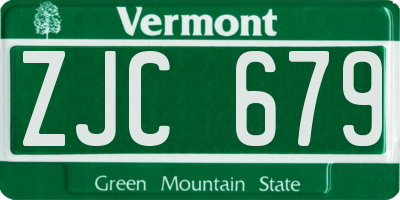 VT license plate ZJC679