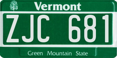 VT license plate ZJC681