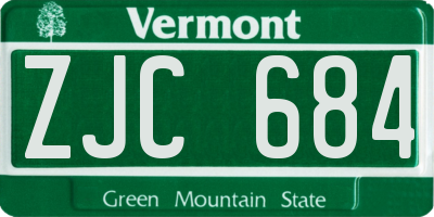 VT license plate ZJC684