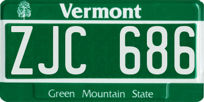 VT license plate ZJC686